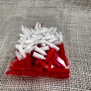 Battleship Replacement Pegs Lot Approx 104 Red White Hasbro Game Parts